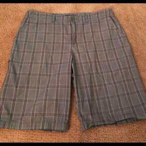 Quiksilver Men’s Olive Green Plaid Shorts